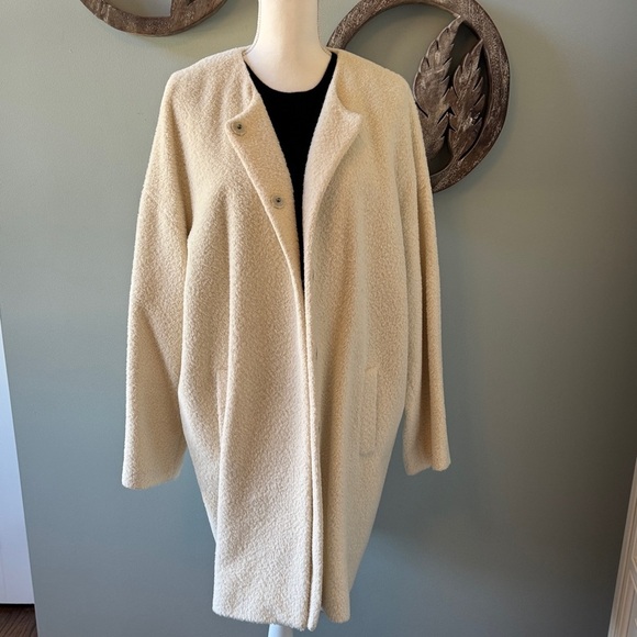 Eileen Fisher  Fischer Project Cream oversized Textured Coat size XL - Picture 9 of 9
